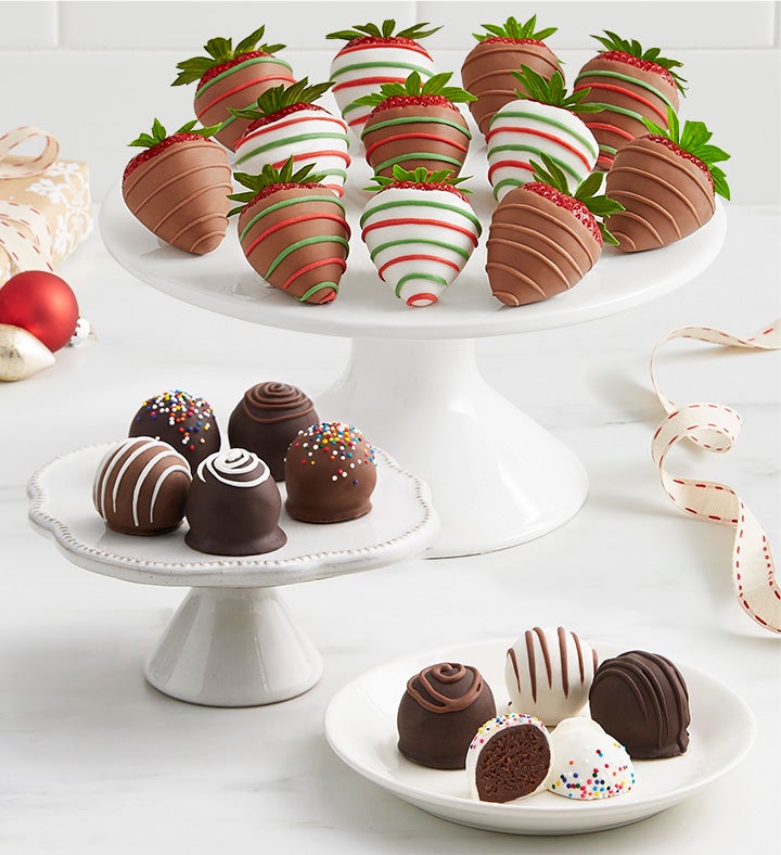 Brownie Truffles™ with Holiday Cheer™ Dipped Strawberries